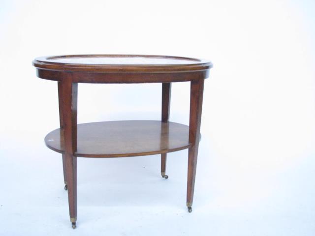 Appraisal: A vintage oval marble top end table walnut with oval