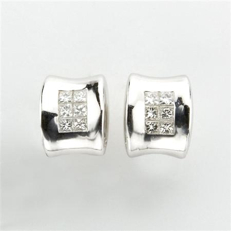 Appraisal: Pair of White Gold and Diamond Earrings Estimate -