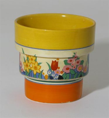 Appraisal: Chloris' a Clarice Cliff stepped fern pot printed and painted