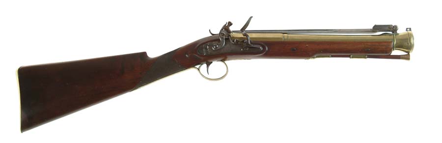 Appraisal: FINE NOYES FLINTLOCK BLUNDERBUSS Brass bbl blunderbuss with - oct