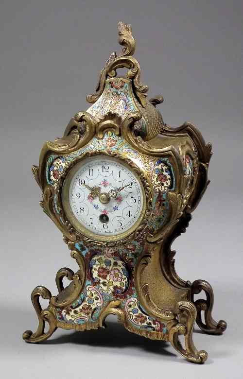 Appraisal: A late th Century French gilt brass and champleve enamel