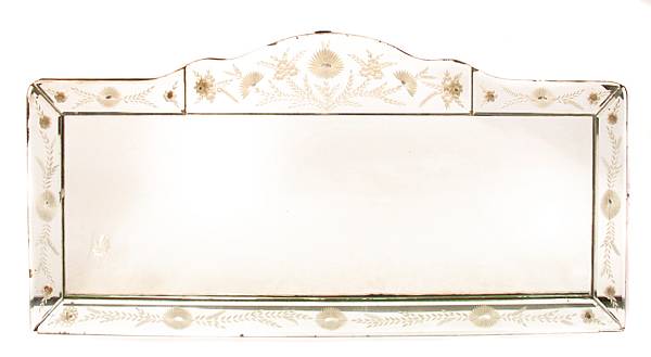 Appraisal: A Venetian style etched glass mirror height in width in