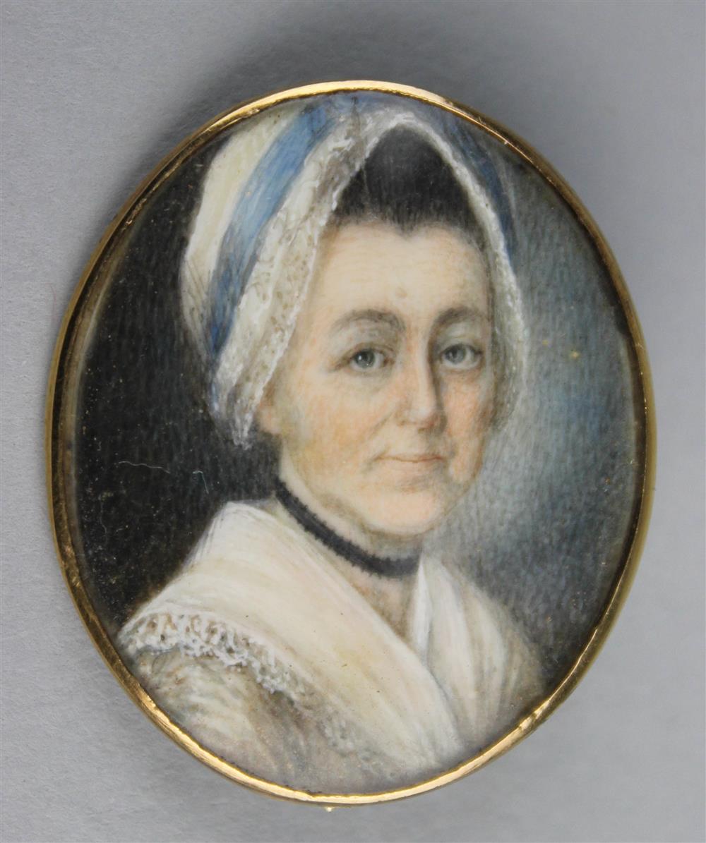 Appraisal: MANNER OF JOHN SINGELTON COPLEY AMERICAN - PORTRAIT MINIATURE BROOCH