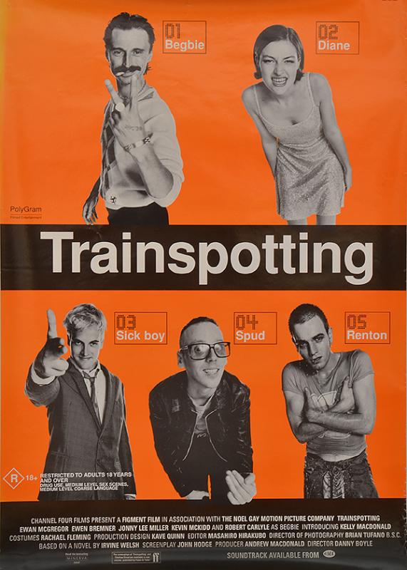 Appraisal: TRAINSPOTTING CHANNEL FOUR FILMS U K ONE SHEET POSTER and