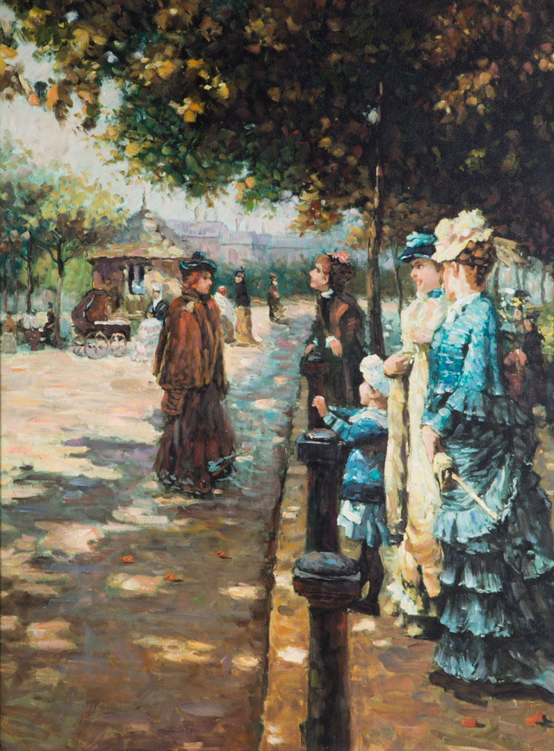 Appraisal: Contemporary giclee print of a Belle Epoque scene Giclee on