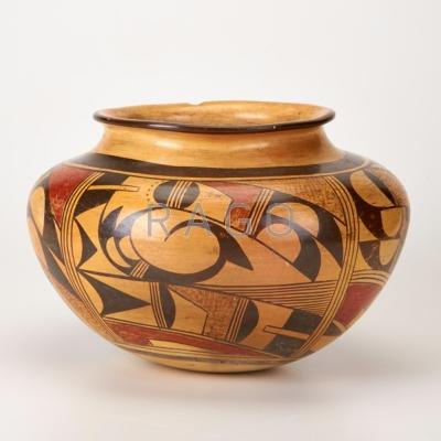 Appraisal: NATIVE AMERICAN Hopi ceramic bowl with geometric designs USA th