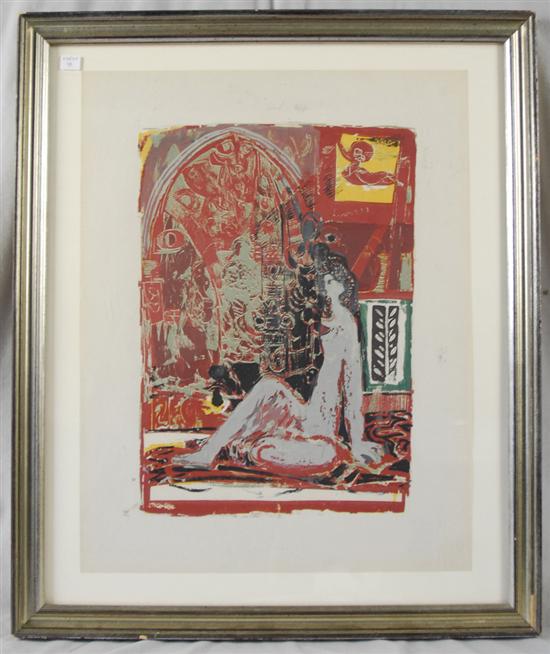 Appraisal: ALBERT URBAN American - QUIET color screenprint stamped Estate of