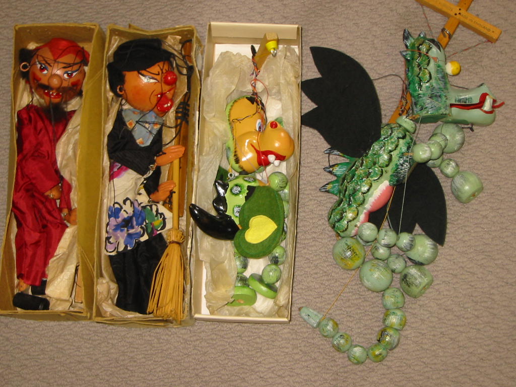 Appraisal: Four Pelham puppets SM Witch with composition hands SM Devil