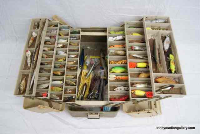 Appraisal: Plano Tray Tackle Box w Fishing LuresThis is for an