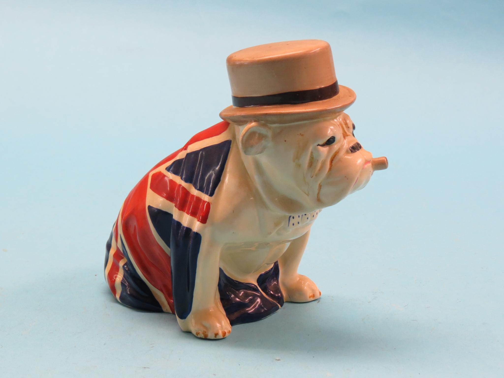 Appraisal: A Royal Doulton Winston Churchill British bulldog draped in Union