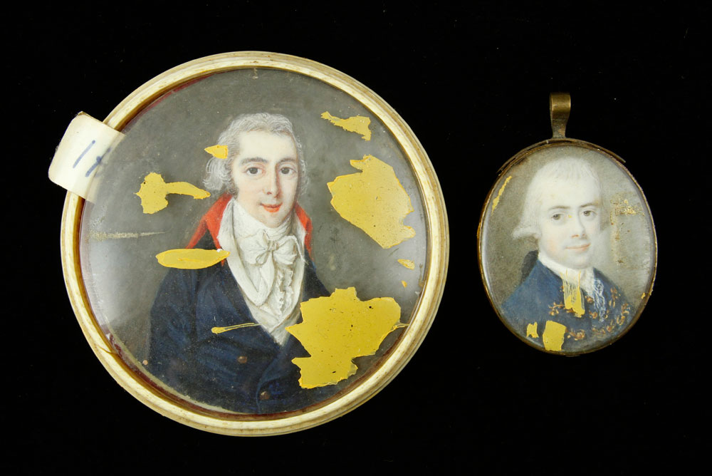 Appraisal: - Two th C Portrait Miniatures Lot of two th