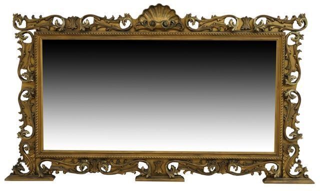 Appraisal: Monumental Italian Louis XV style gilt overmantel mirror th c