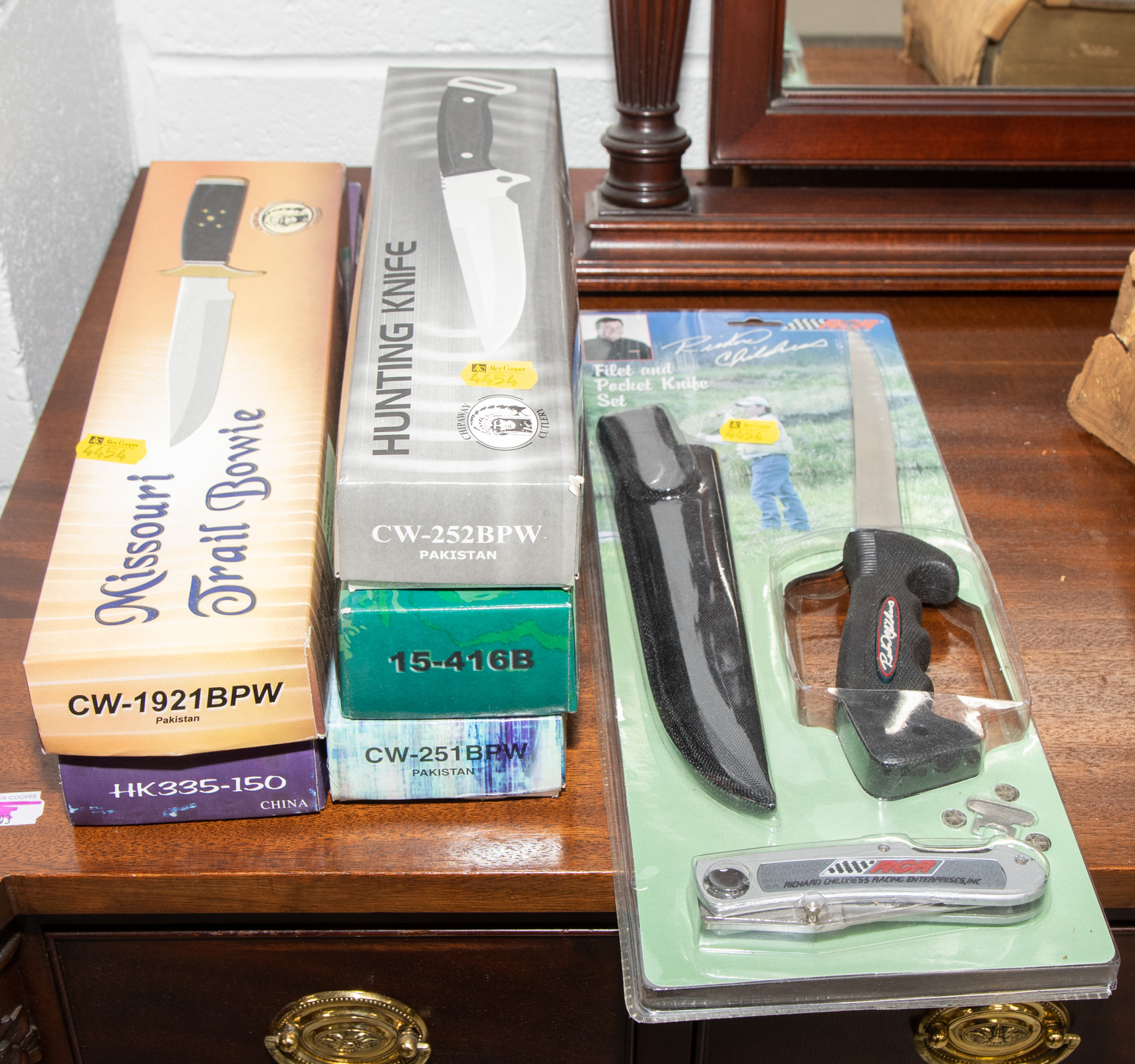 Appraisal: SIX BOXED KNIVES Overseas manufacturers