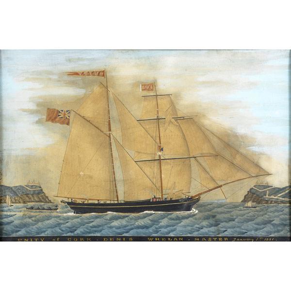 Appraisal: TH C NAUTICAL PAINTING Unity of Cork Denis Whelan Master