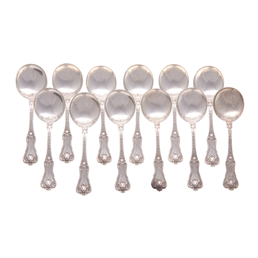 Appraisal: Set of sterling soup spoons by Frank Smith in the