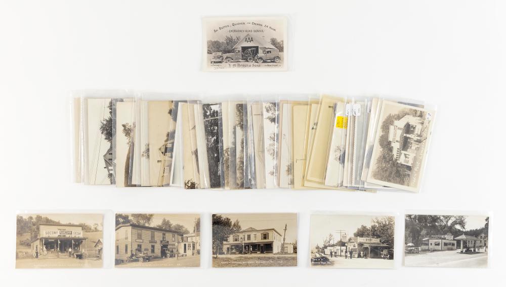 Appraisal: TOPICAL GAS STATIONS REAL OR PRINTED PHOTO POSTCARDS EARLY TO