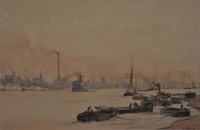 Appraisal: ARTHUR J F BOND - 'The River at Rotherhithe' signed