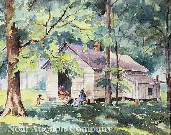 Appraisal: Louise Angelique Sarrazin American Louisiana - a pair of watercolors