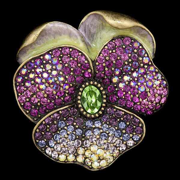 Appraisal: Jay Strongwater Pave Pansy Pin Pendant A Jay Strongwater pin