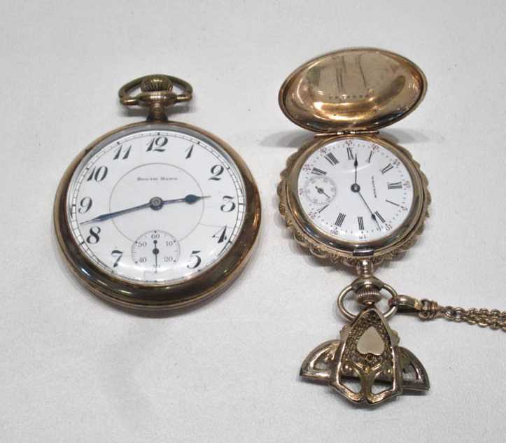 Appraisal: TWO AMERICAN POCKET WATCHES the first a Waltham model pendant