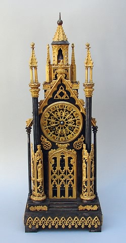 Appraisal: French day time and strike ornate brass case with gilt