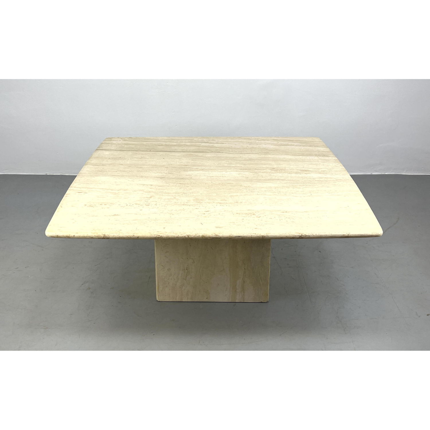 Appraisal: Travertine Marble Coffee Cocktail Table Dimensions H inches W inches