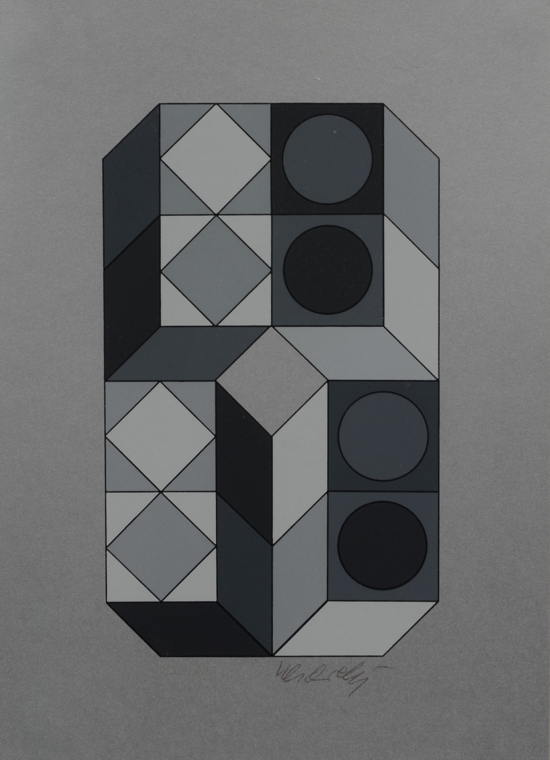 Appraisal: Victor Vasarely French Hungarian - serigraph Sonora signed in ink