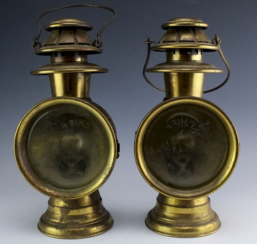 Appraisal: Pair of Vintage Lanterns By White MFG Bridgeport Pair of