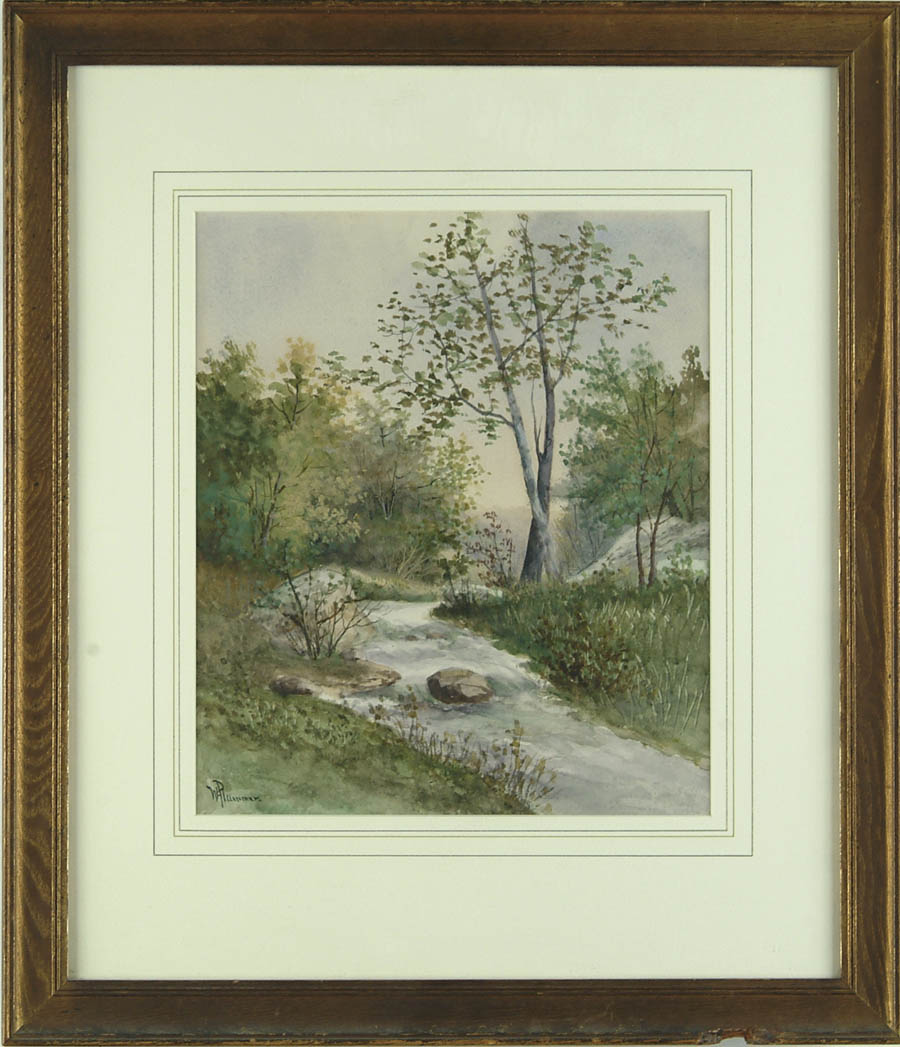 Appraisal: WILLIS HENRY PLUMMER American - FOREST STREAM Good watercolor scene