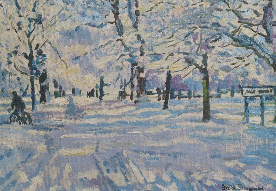 Appraisal: FAITH SHEPPARD Snow scene Hertfordshire signed oil on board x