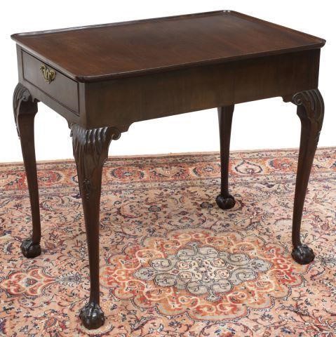 Appraisal: English George III period mahogany tea table late th c