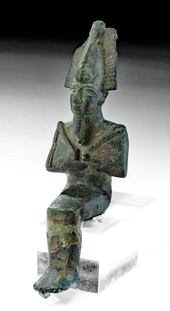 Appraisal: Egyptian Late Dynastic Leaded Copper Osiris Egypt Late Dynastic to