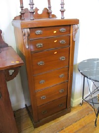 Appraisal: VICTORIAN STYLE MAHOGANY WELLINGTON CHEST