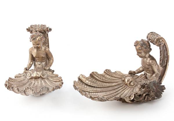 Appraisal: A pair of Continental plated figural mounts after the antique