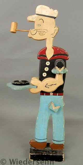 Appraisal: Popeye The Sailor polychrome paint decorated smoking and gaming stand