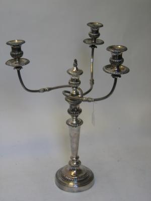 Appraisal: A FOUR LIGHT CANDELABRUM c the turned tapering stem issuing