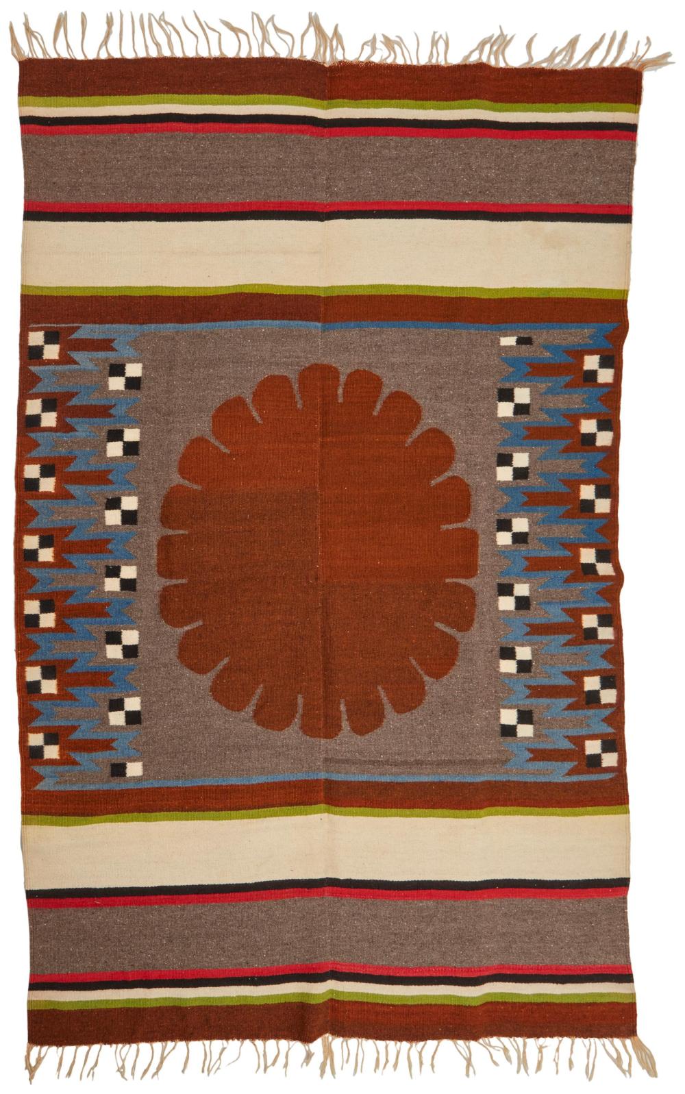 Appraisal: A Mexican serape textile th Century Woven in brown green