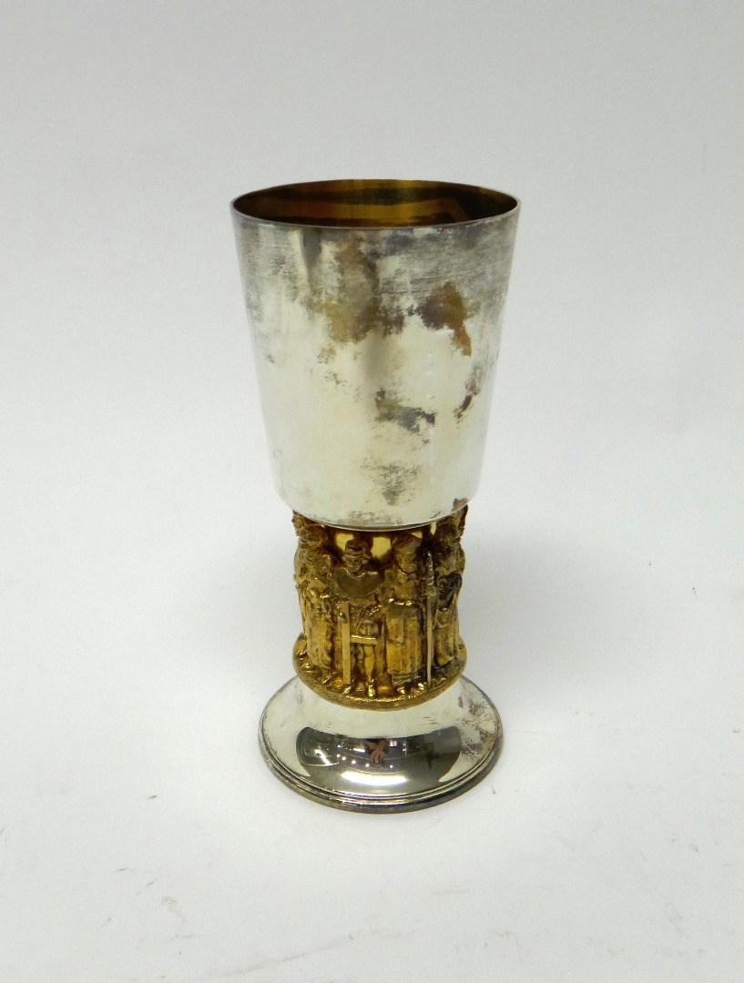 Appraisal: A silver and gilt goblet commemorating The Ninth Centenary of