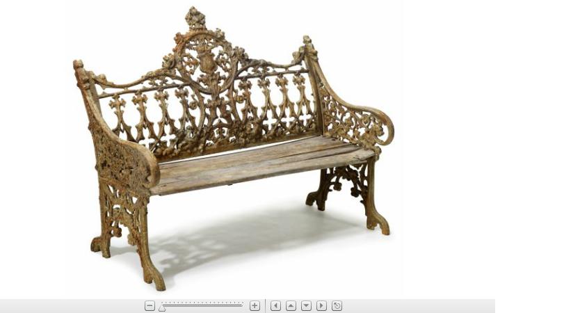 Appraisal: Victorian cast-iron and wood garden bench the crown surmounted back