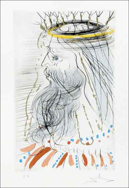 Appraisal: AFTER SALVADOR DALI KING SOLOMON Color etching on wove paper