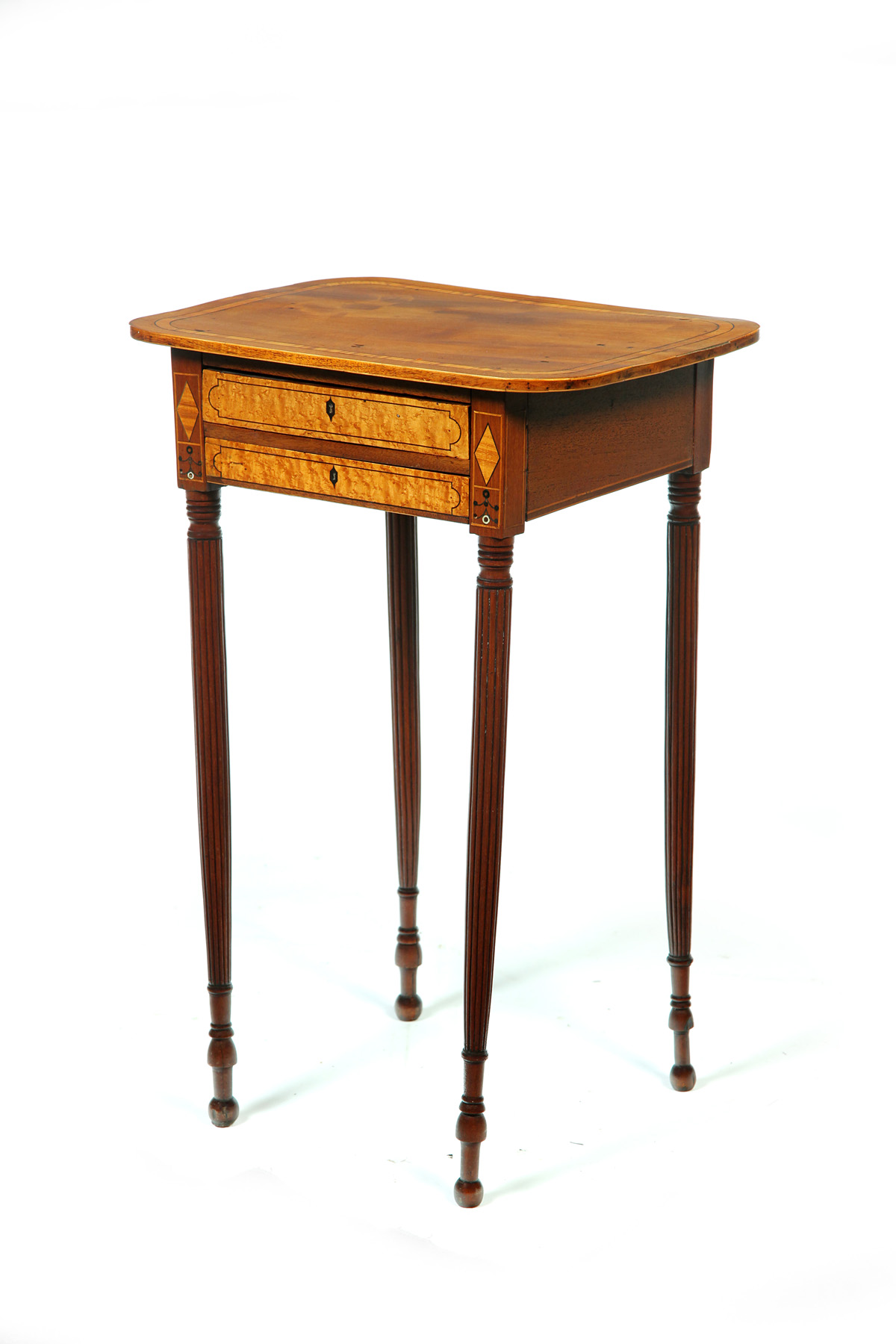 Appraisal: INLAID FEDERAL SEWING STAND Attributed to Massachusetts st half- th