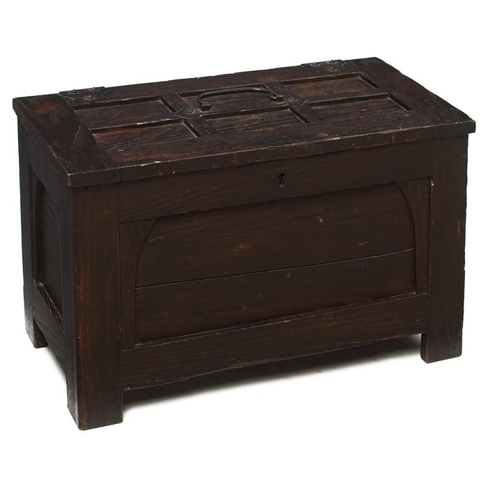 Appraisal: Rare Gustav Stickley small chest in ash early paneled form