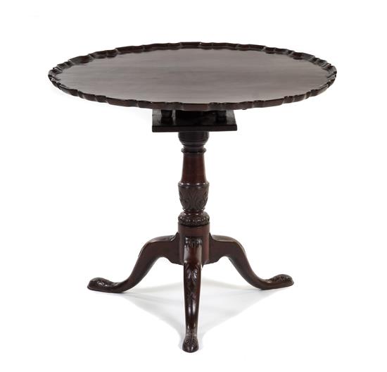 Appraisal: Sale Lot A George III Mahogany Tilt-Top Tea Table th