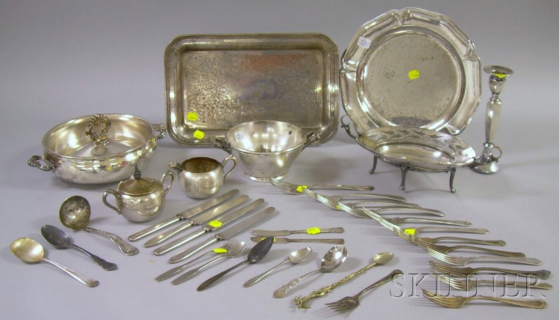 Appraisal: Group of Silver Plated Flatware and Serving Items including a