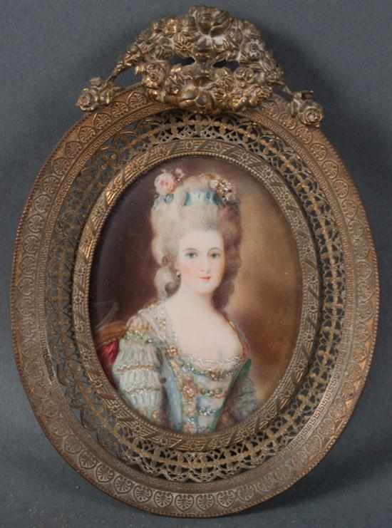 Appraisal: Continental School th century Portrait of a Noblewoman gouache on