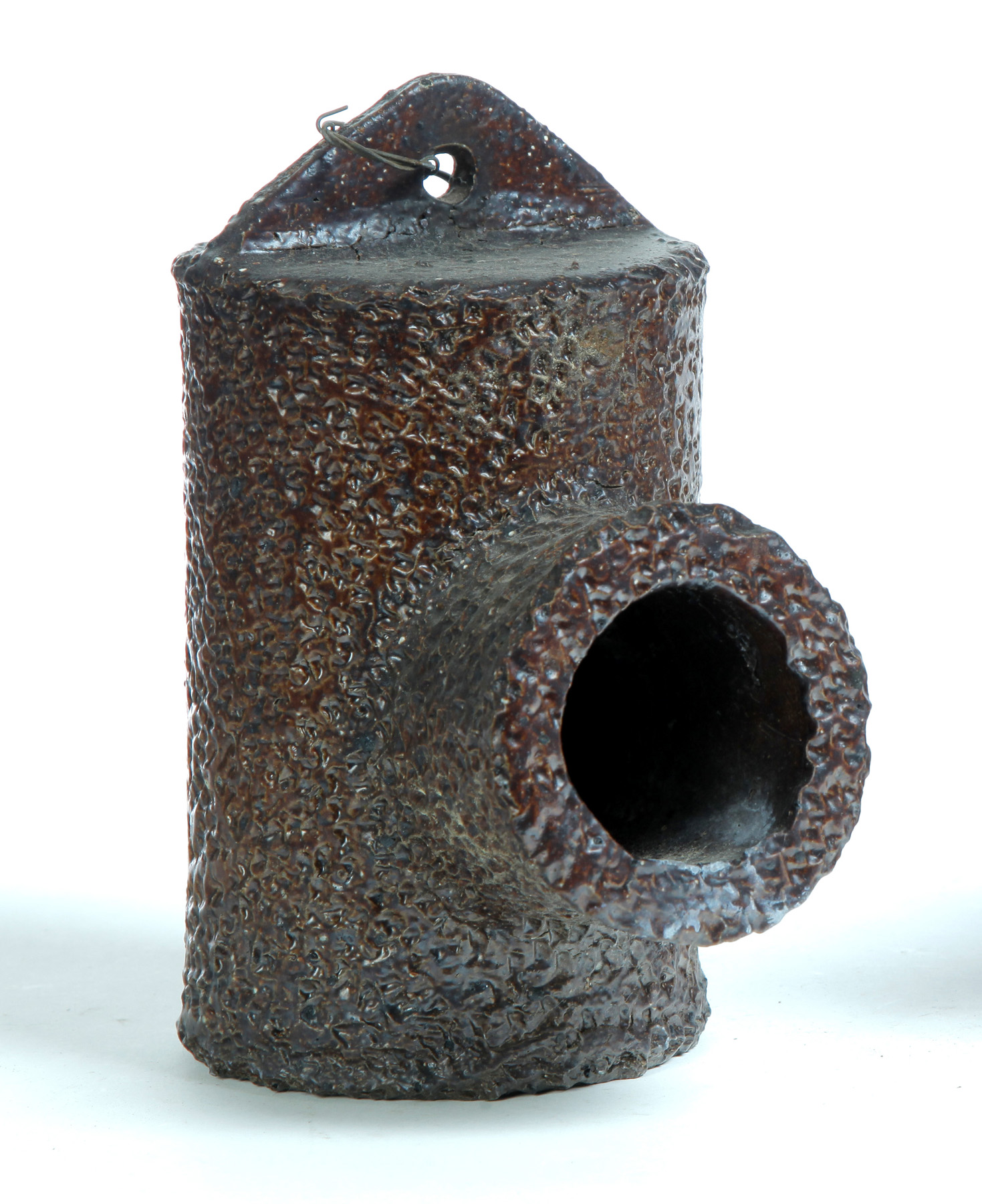 Appraisal: OHIO SEWERTILE BIRD HOUSE Twentieth century Cylindrical h Ex Jack