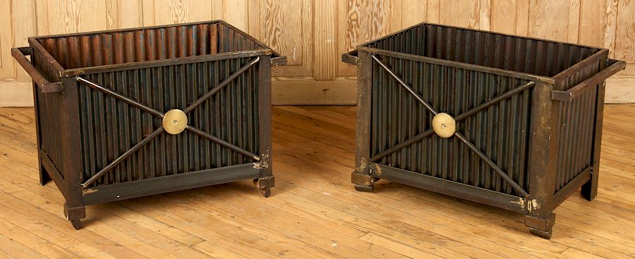 Appraisal: PAIR RECYCLED MAGAZINE RACKS REGENCY STYLE A pair of recycled