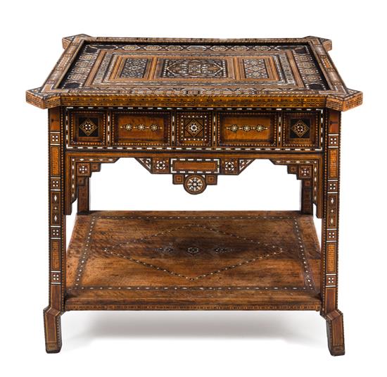 Appraisal: Sale Lot A Syrian Parquetry and Mother-of-Pearl Inlaid Table having