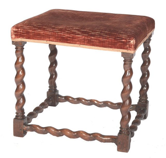 Appraisal: A LATE th CENTURY WILLIAM AND MARY WALNUT STOOL with