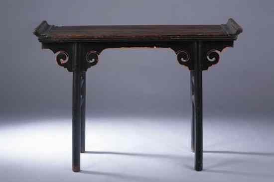 Appraisal: CHINESE ELMWOOD PAINTING TABLE th century - in x in